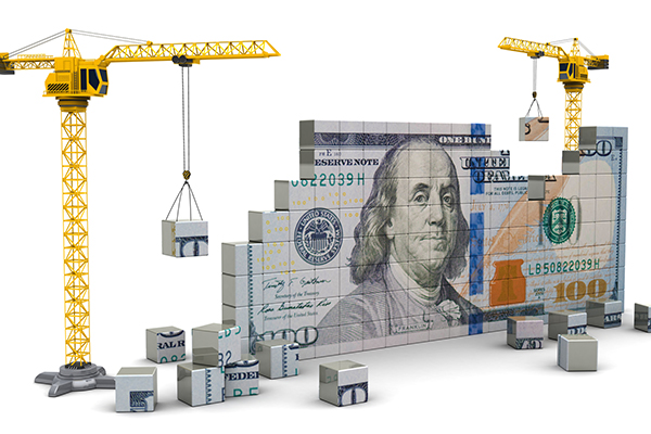 cranes building money