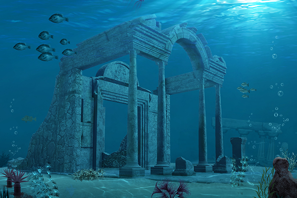 Ancient Atlantis Ruins Underwater