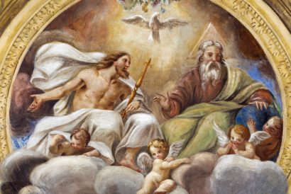 Parma - The ceiling freso of The Holy Trinity in church Chiesa di Santa Croce by Giovanni Maria Conti della Camera (1614 - 1670).